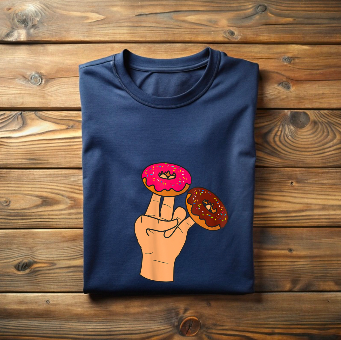 2 in the pink Donuts T-Shirt