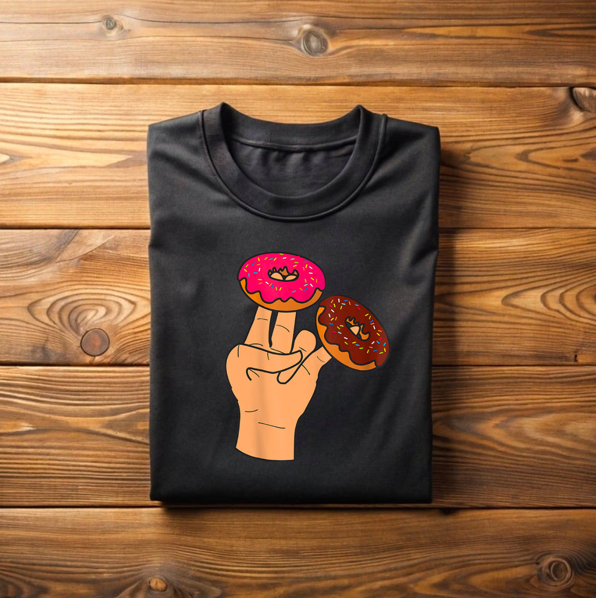 2 in the pink Donuts T-Shirt